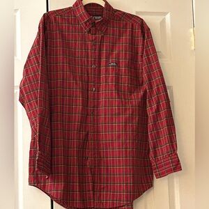 Vtg 90s Chaps Ralph Lauren Mens M Red Plaid Button Down Shirt Long Sleeve M